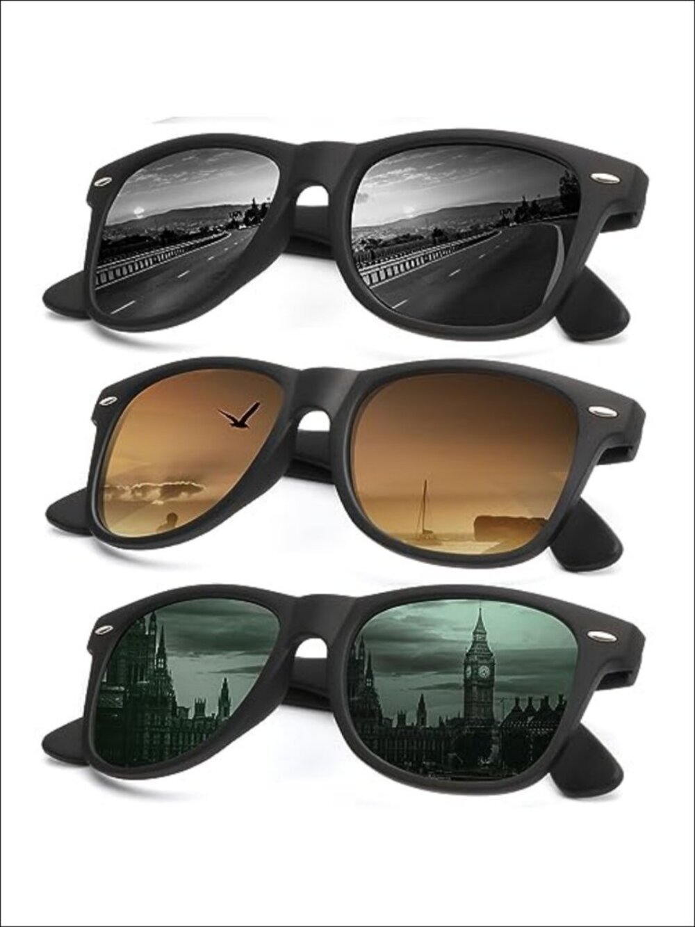 Polarized Sunglasses UV Protection Rectangular Full Frame Unisex Driving Fishing